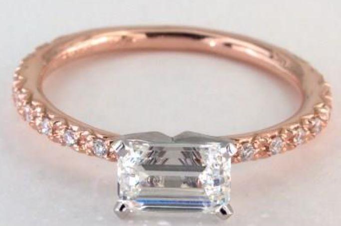 Asscher cut engagement rings rose gold