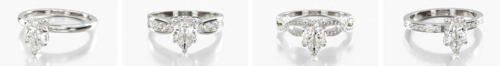 Pear Shaped Diamond Ring Settings
