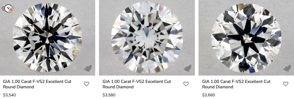 James Allen GIA 1.00 Carat F VS2 Excellent Cut Diamonds Starting Prices Example