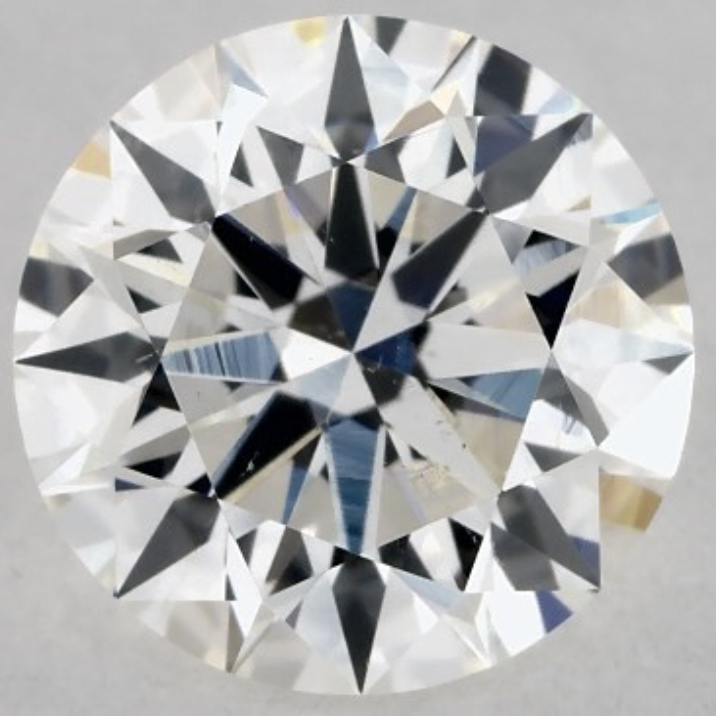 Eye clean 1 carat H color SI1 clarity round diamond with minimal visible inclusions