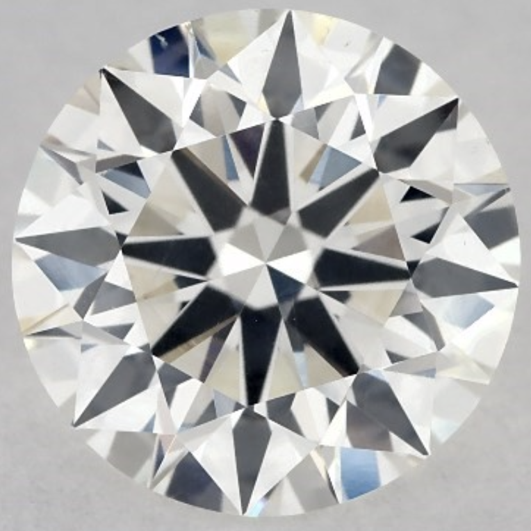 Compare this eye-clean SI1 diamond to the VVS1 diamond Eye-clean SI1 True Hearts diamond with a tiny twinning wisp near the girdle at 11 o’clock, H color, 1.10 carat