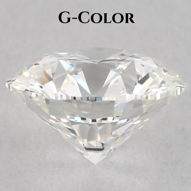 G Color — Crisp with a hint of warmth Facedown view of G color diamond with minimal warmth