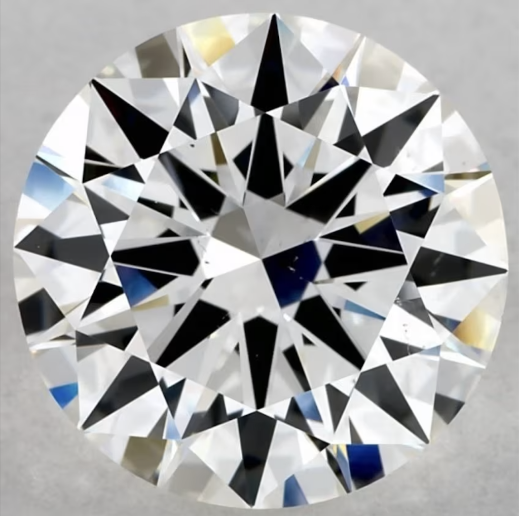 SI1 Diamond with Barely Visible Feather Inclusion SI1 diamond showing a faint feather inclusion that is difficult to detect with the naked eye
