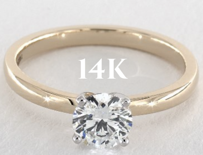14K Yellow Gold Solitaire Diamond Ring Setting 14K Yellow Gold Solitaire Diamond Ring Setting
