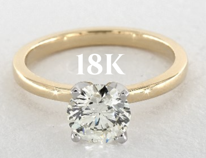 18K Yellow Gold Solitaire Diamond Ring Setting 18K Yellow Gold Solitaire Diamond Ring Setting