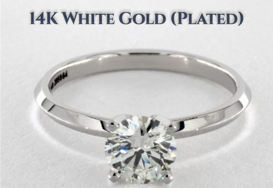 Plated 14K White Gold Setting Rhodium-plated 14K White Gold Diamond Ring Setting