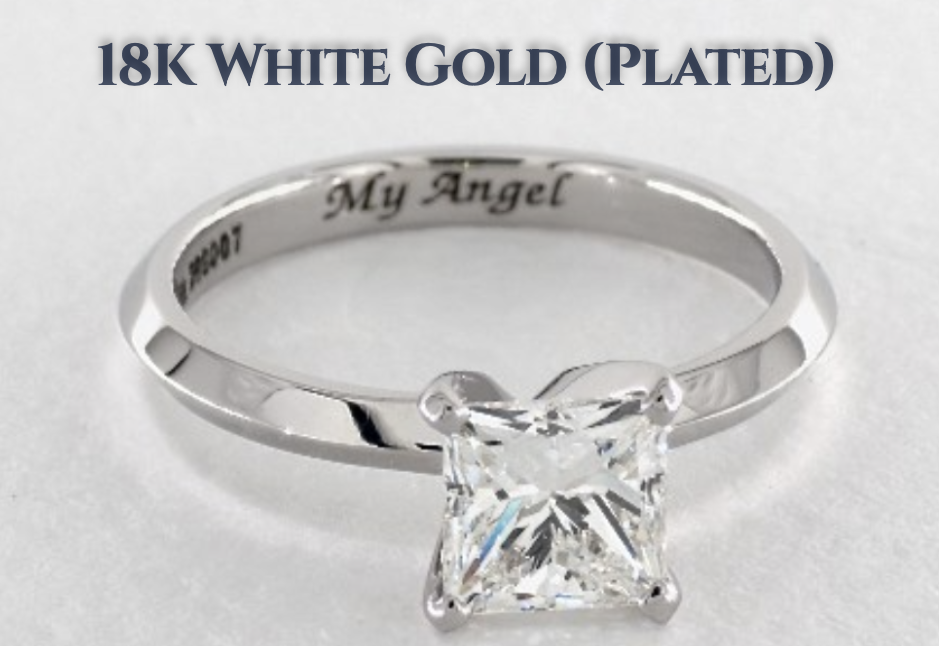 Plated 18K White Gold Setting Rhodium-plated 18K White Gold Diamond Ring Setting